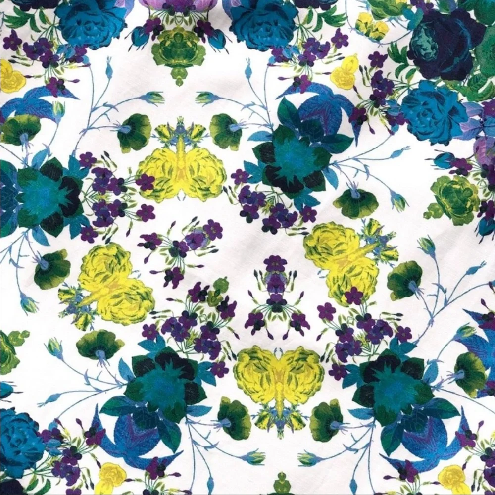 Talbots White Floral Sheath Dress with Blue and Green Print - Picture 4 of 7